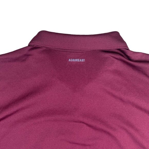 Adidas Aeroready Size 2XL Mens Polo Shirt Maroon - Picture 4 of 5